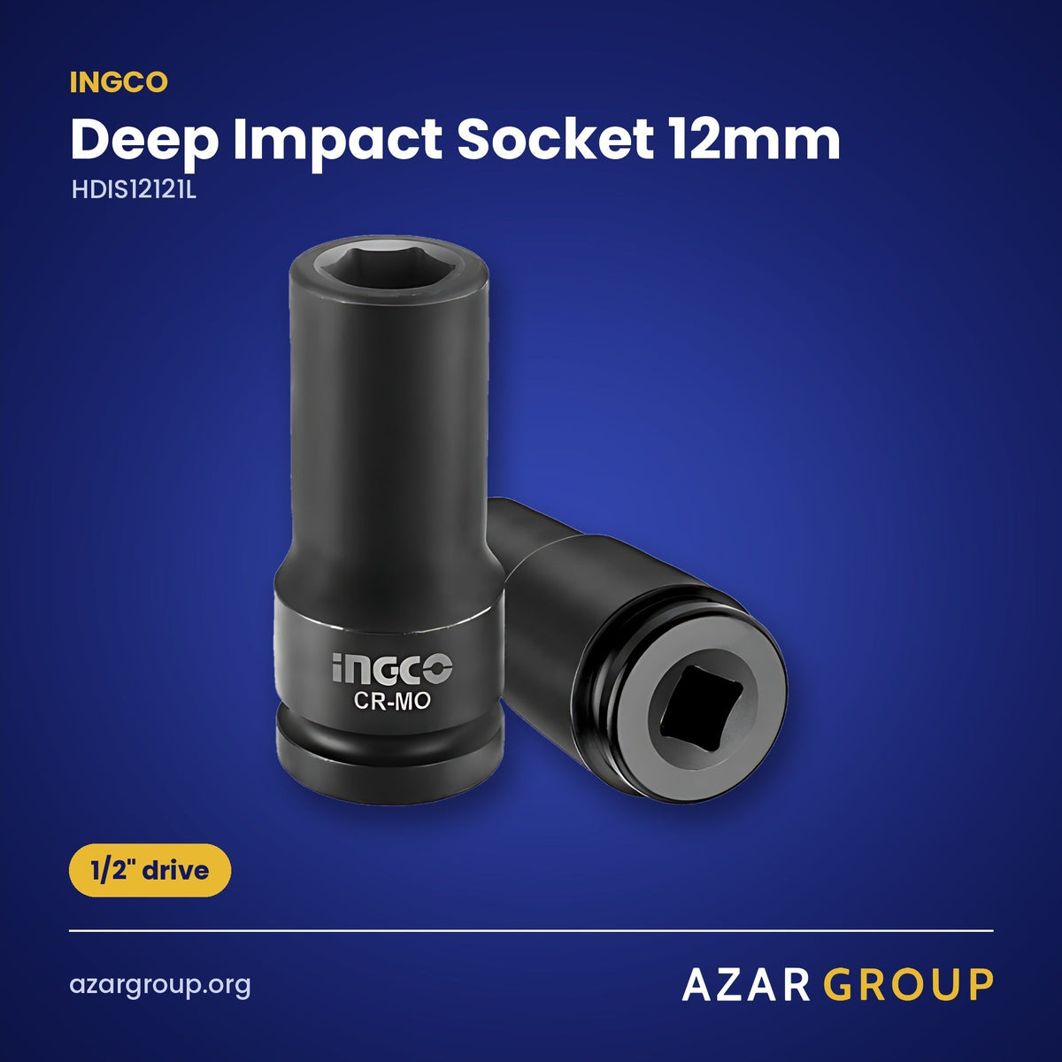 INGCO HDIS12121L Deep Impact Socket 12mm – 1/2" drive
