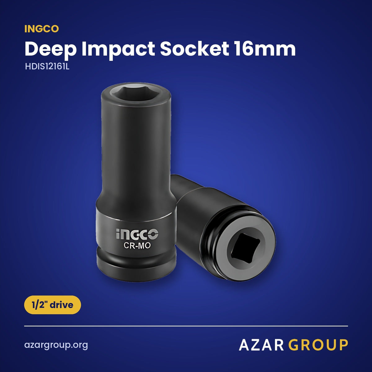 INGCO HDIS12161L Deep Impact Socket 16mm – 1/2" drive