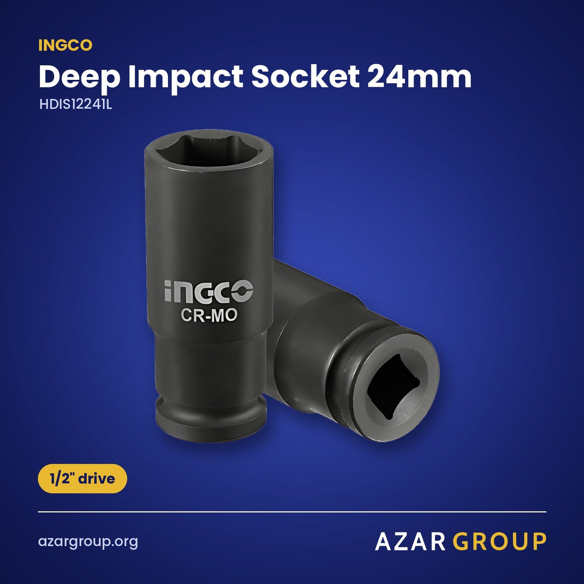 INGCO HDIS12241L Deep Impact Socket 24mm – 1/2" drive