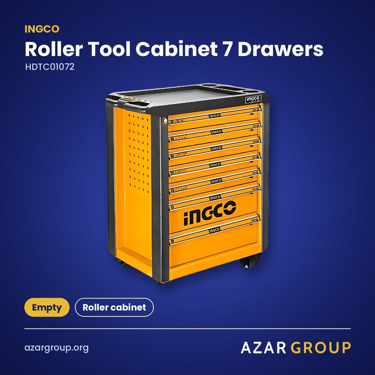 INGCO HDTC01072 Roller Tool Cabinet 7 Drawers – Empty, Roller cabinet