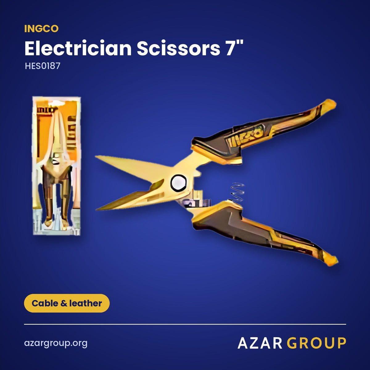 INGCO HES0187 Electrician Scissors 7" – Cable & leather