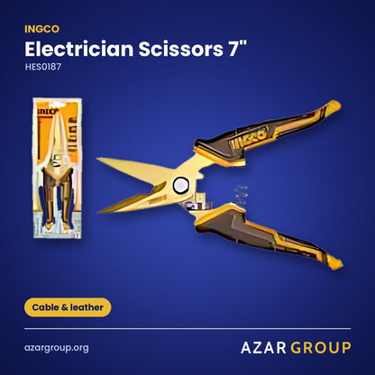 INGCO HES0187 Electrician Scissors 7" – Cable & leather