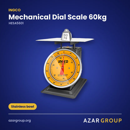 INGCO HESA5601 Mechanical Dial Scale 60kg – Stainless bowl