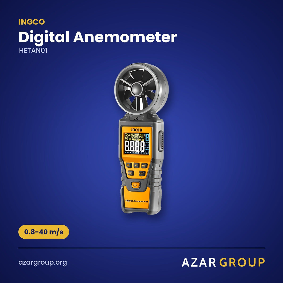 INGCO HETAN01 Digital Anemometer – 0.8-40 m/s
