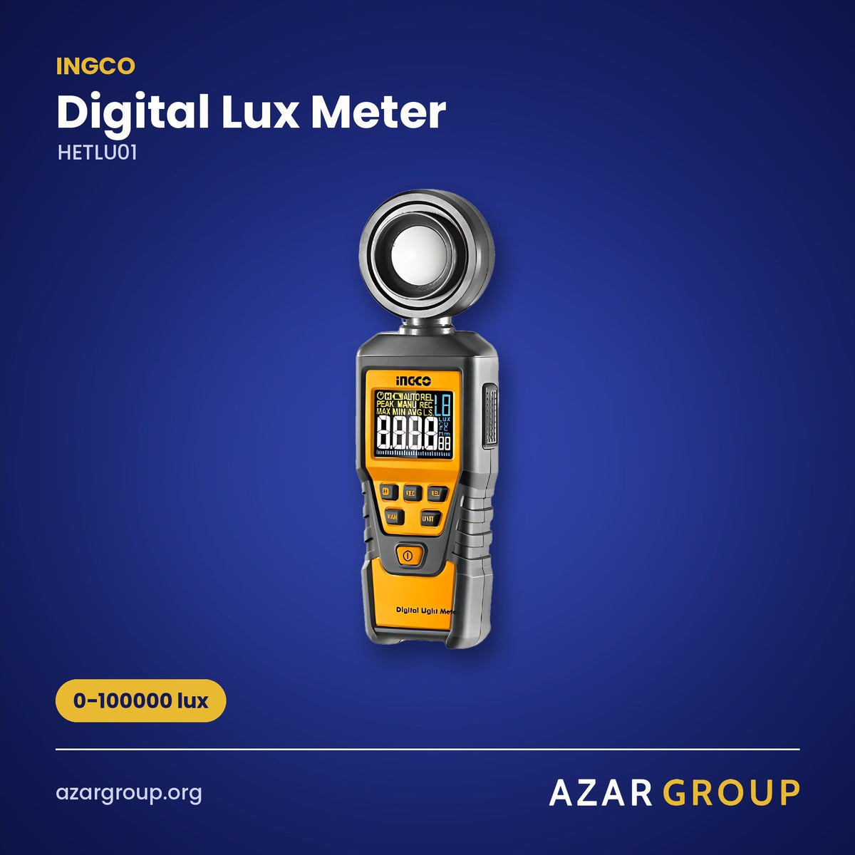 INGCO HETLU01 Digital Lux Meter – 0-100000 lux