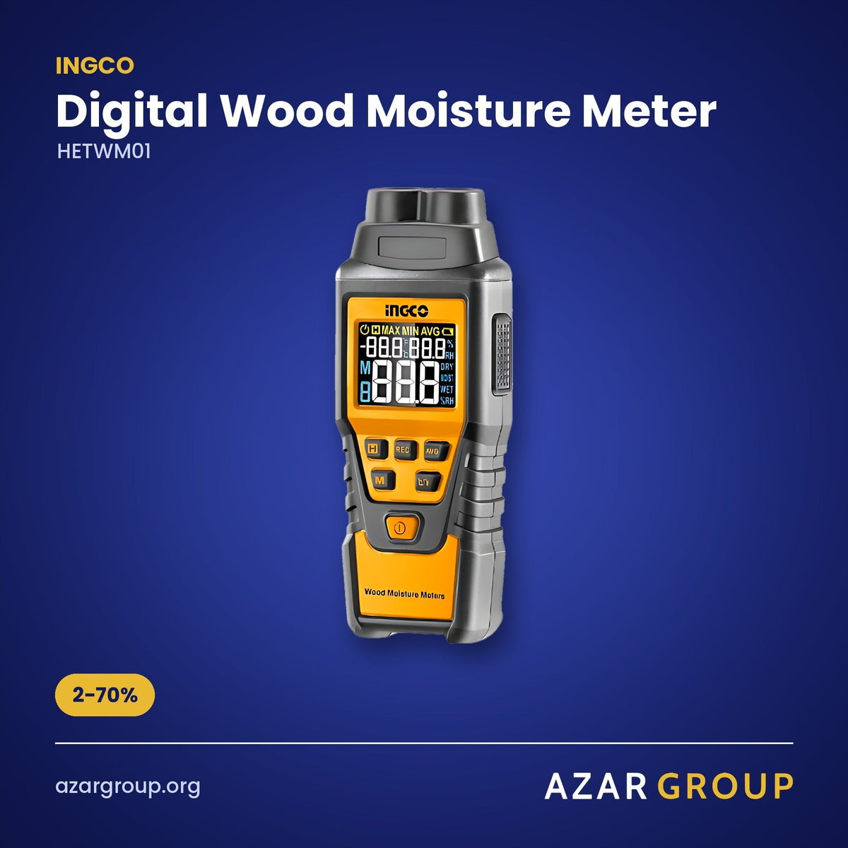 INGCO HETWM01 Digital Wood Moisture Meter – 2-70%