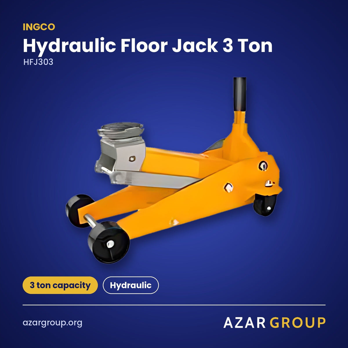 INGCO HFJ303 Hydraulic Floor Jack 3 Ton – 3 ton capacity, Hydraulic