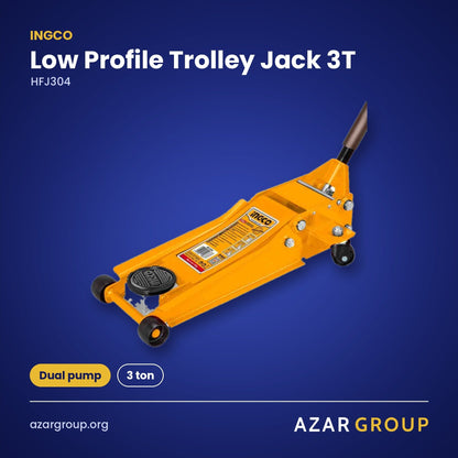 INGCO HFJ304 Low Profile Trolley Jack 3T – Dual pump, 3 ton