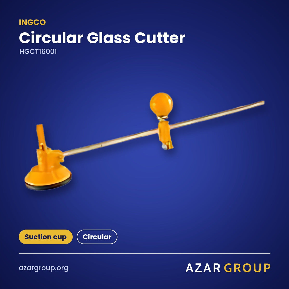 INGCO HGCT16001 Circular Glass Cutter – Suction cup, Circular