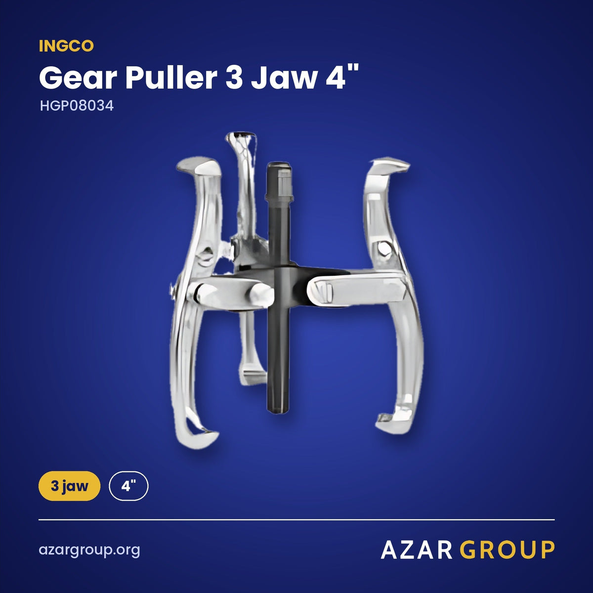 INGCO HGP08034 Gear Puller 3 Jaw 4" – 3 jaw, 4"