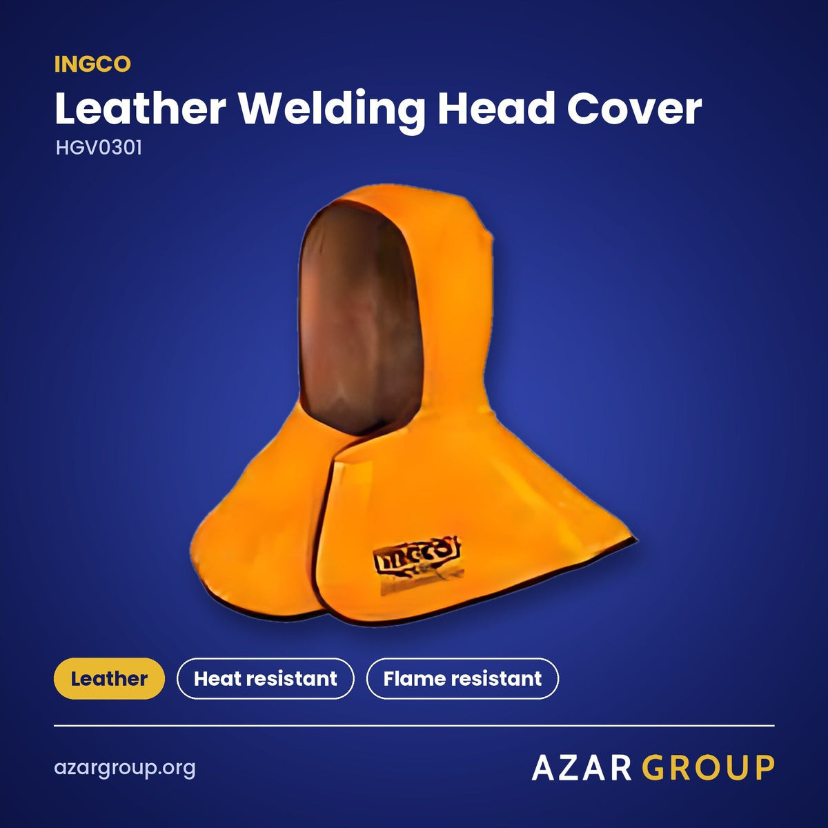 INGCO HGV0301 Leather Welding Head Cover – Leather, Heat resistant, Flame resistant