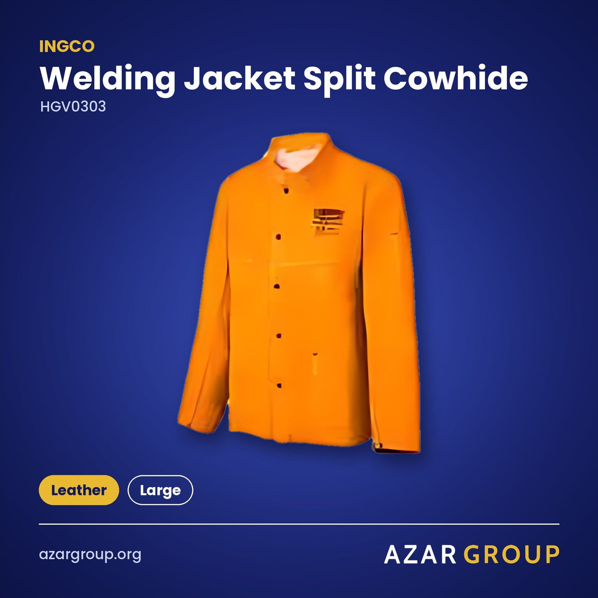 INGCO HGV0303 Welding Jacket Split Cowhide – Leather, Large