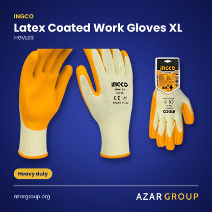 INGCO HGVL03 Latex Coated Work Gloves XL – Heavy duty