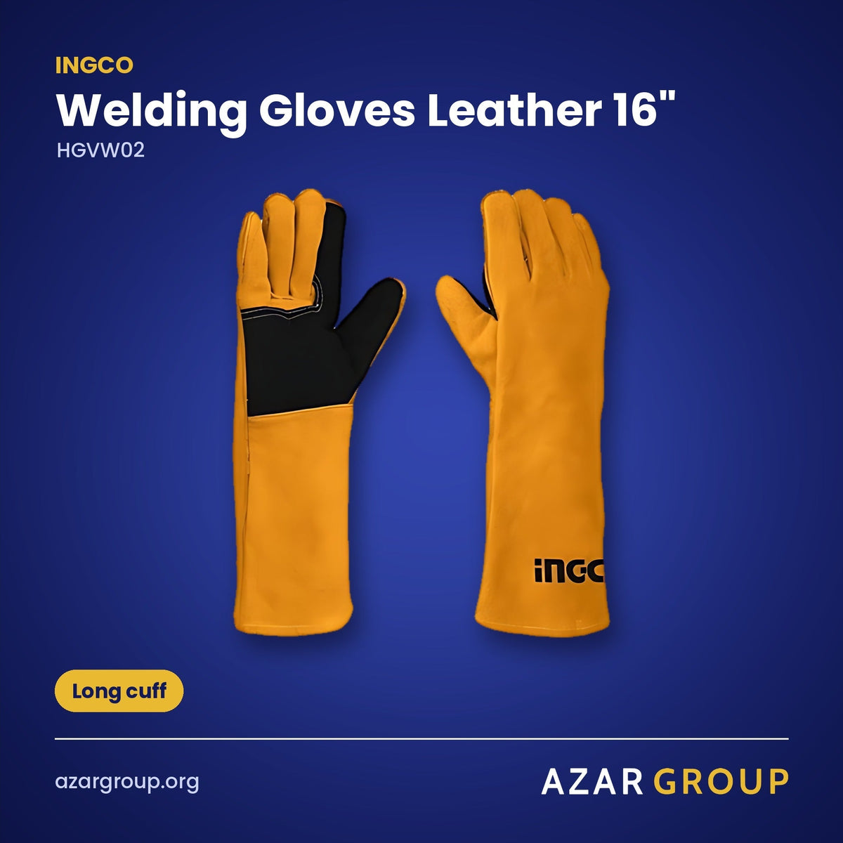 INGCO HGVW02 Welding Gloves Leather 16" – Long cuff