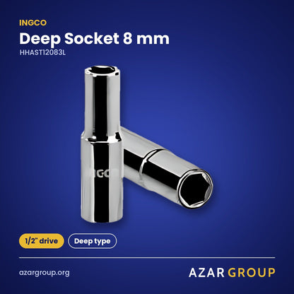 INGCO HHAST12083L Deep Socket 8 mm – 1/2" drive, Deep type