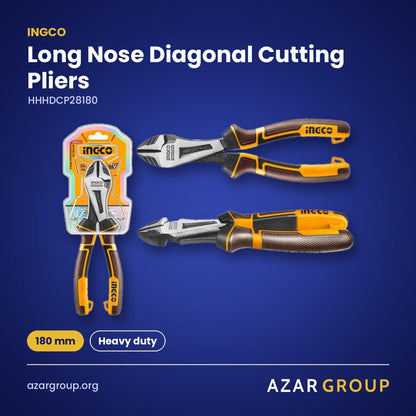 INGCO HHHDCP28180 Long Nose Diagonal Cutting Pliers – 180 mm, Heavy duty