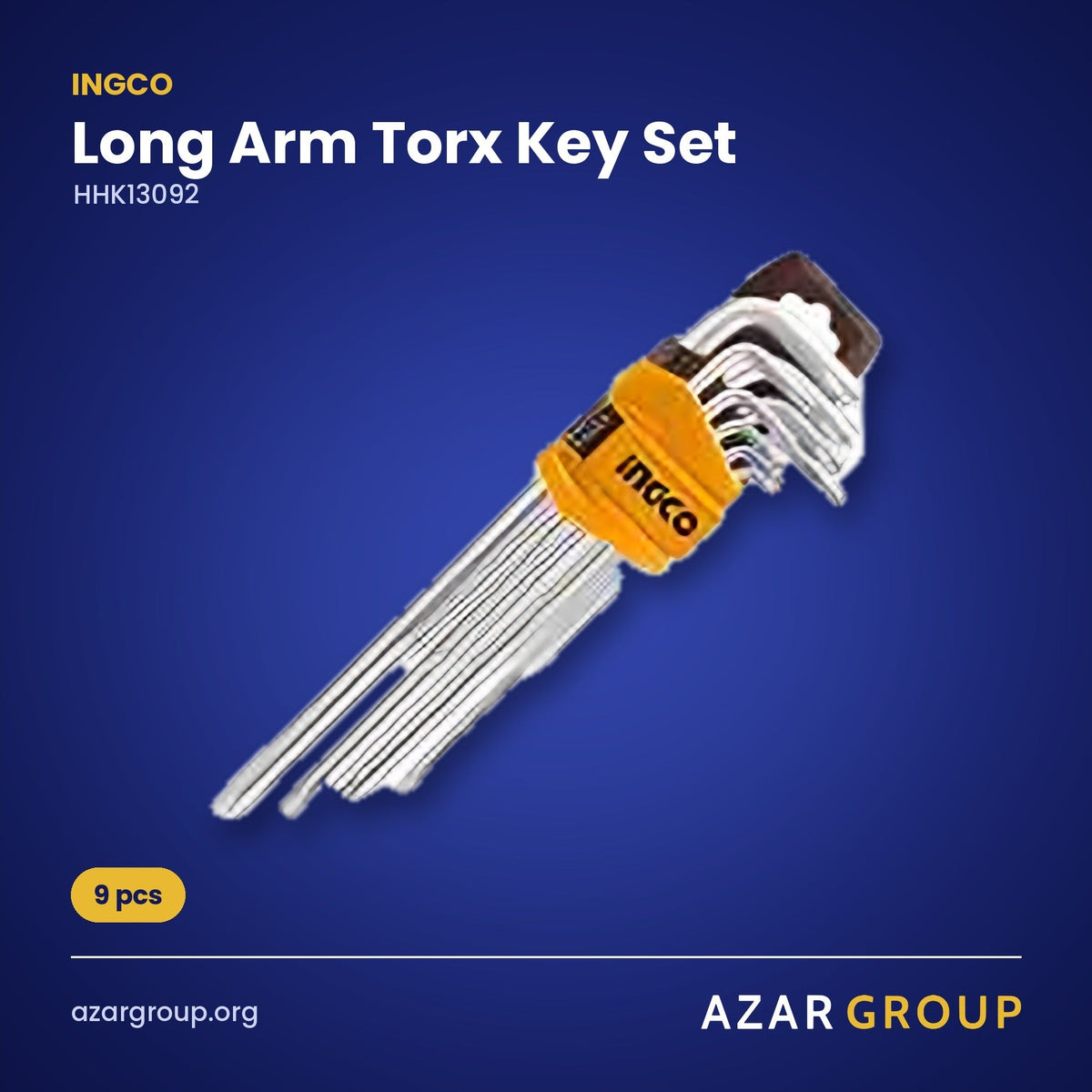 INGCO HHK13092 Long Arm Torx Key Set – 9 pcs