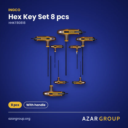 INGCO HHKT80818 Hex Key Set 8 pcs – 8 pcs, With handle