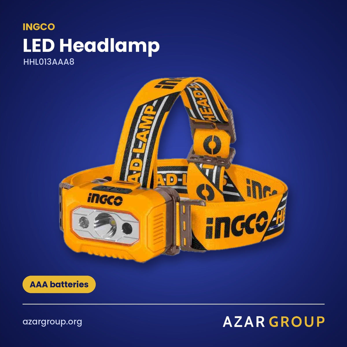 INGCO HHL013AAA8 LED Headlamp – AAA batteries