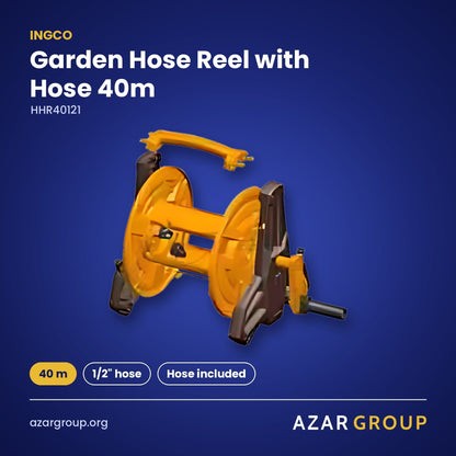 INGCO HHR40121 Garden Hose Reel with Hose 40m – 40 m, 1/2" hose, Hose included