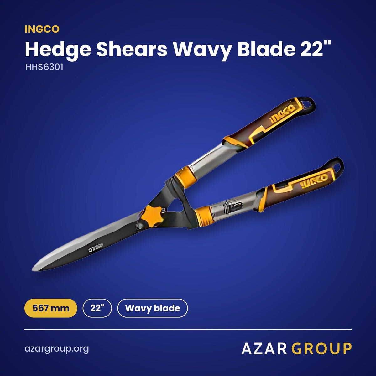 INGCO HHS6301 Hedge Shears Wavy Blade 22" – 557 mm, 22", Wavy blade