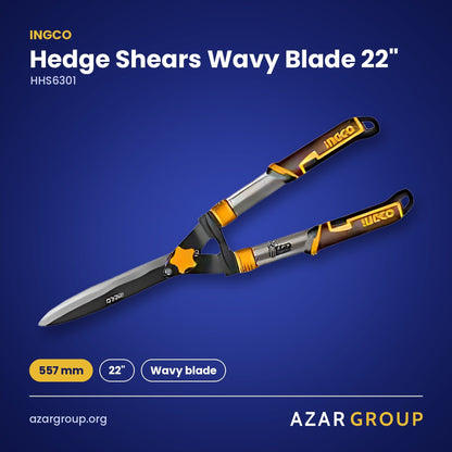 INGCO HHS6301 Hedge Shears Wavy Blade 22" – 557 mm, 22", Wavy blade