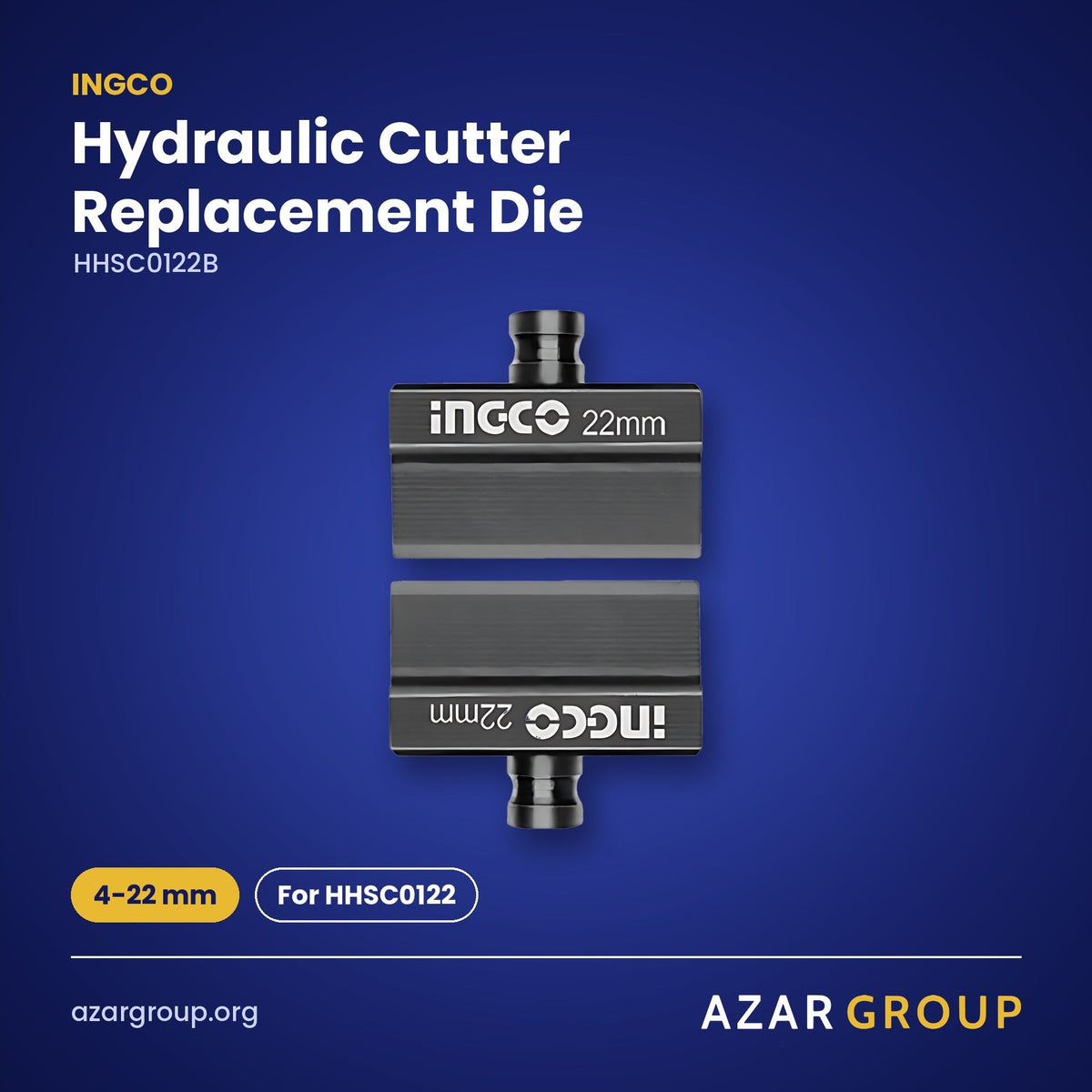 INGCO HHSC0122B Hydraulic Cutter Replacement Die – 4-22 mm, For HHSC0122