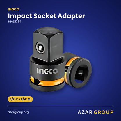 INGCO HIAD1234 Impact Socket Adapter – 1/2" F × 3/4" M