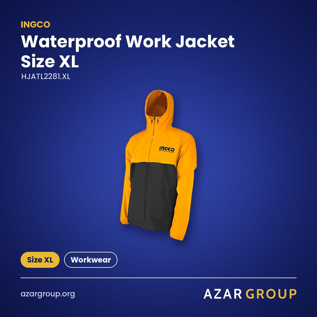 INGCO HJATL2281.XL Waterproof Work Jacket Size XL – Size XL, Workwear