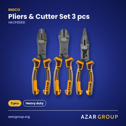 INGCO HKCPS5831 Pliers & Cutter Set 3 pcs – 3 pcs, Heavy duty