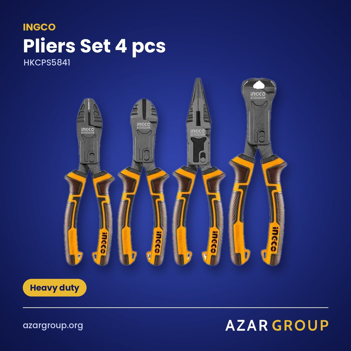 INGCO HKCPS5841 Pliers Set 4 pcs – Heavy duty