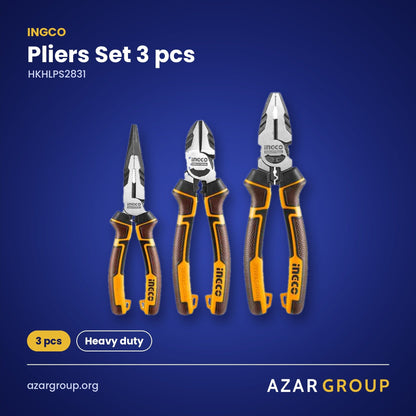 INGCO HKHLPS2831 Pliers Set 3 pcs – 3 pcs, Heavy duty