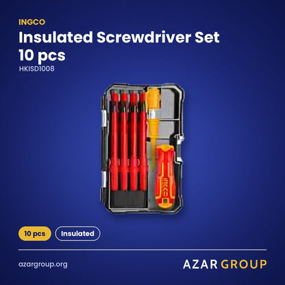 INGCO HKISD1008 Insulated Screwdriver Set 10 pcs – 10 pcs, Insulated