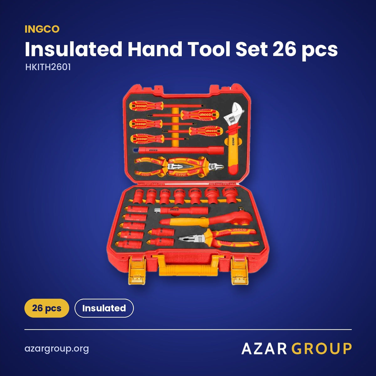 INGCO HKITH2601 Insulated Hand Tool Set 26 pcs – 26 pcs, Insulated