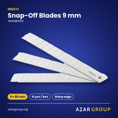 INGCO HKNSB0901 Snap-Off Blades 9 mm – 9 × 80 mm, 10 pcs / box, Sharp edge