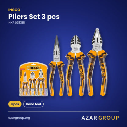 INGCO HKPS08318 Pliers Set 3 pcs – 3 pcs, Hand tool