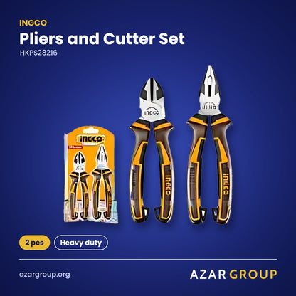 INGCO HKPS28216 Pliers and Cutter Set – 2 pcs, Heavy duty