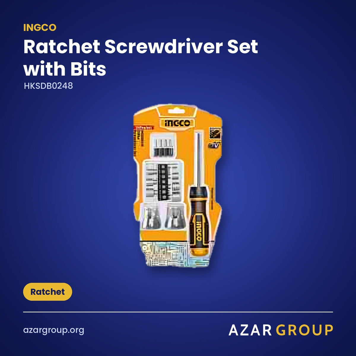 INGCO HKSDB0248 Ratchet Screwdriver Set with Bits – Ratchet