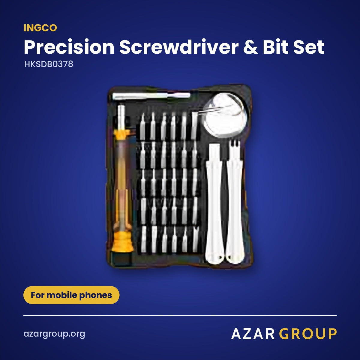 INGCO HKSDB0378 Precision Screwdriver & Bit Set – For mobile phones