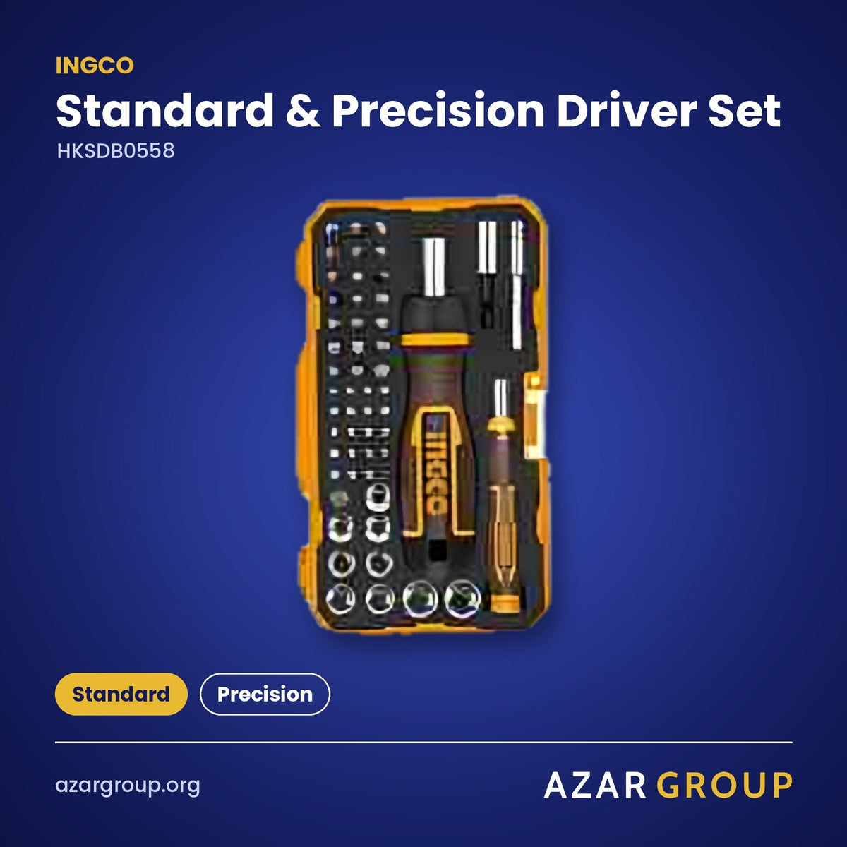 INGCO HKSDB0558 Standard & Precision Driver Set – Standard, Precision