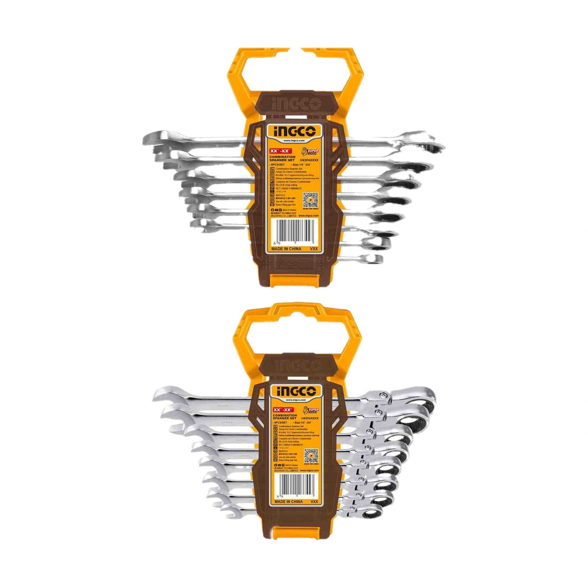 INGCO HKSPAR2016 Ratchet Combination Spanner Set