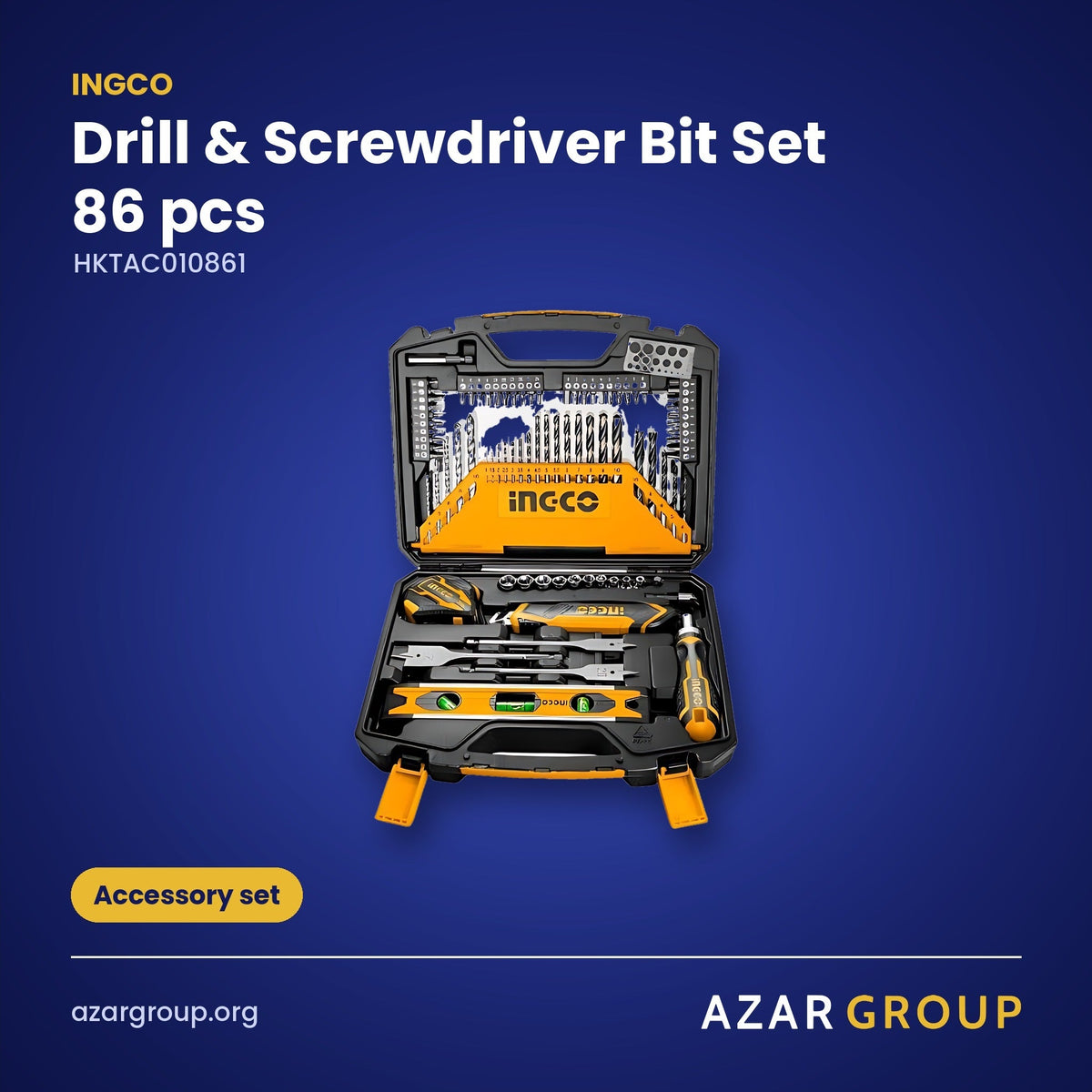 INGCO HKTAC010861 Drill & Screwdriver Bit Set 86 pcs – Accessory set