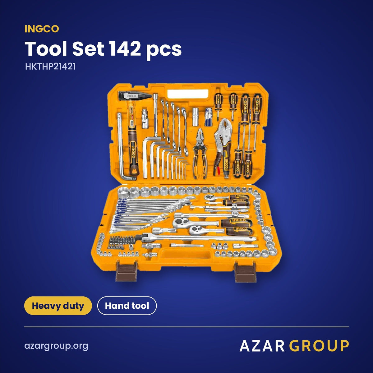 INGCO HKTHP21421 Tool Set 142 pcs – Heavy duty, Hand tool