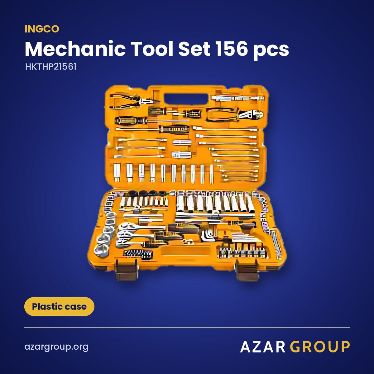 INGCO HKTHP21561 Mechanic Tool Set 156 pcs – Plastic case