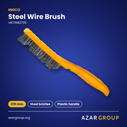 INGCO HKTWB2705 Steel Wire Brush – 270 mm, Steel bristles, Plastic handle