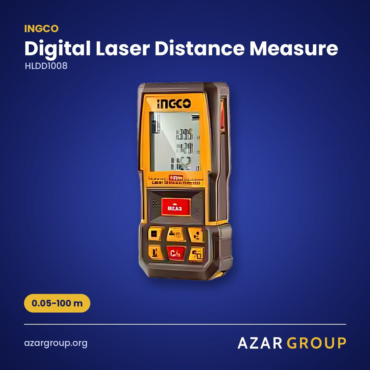 INGCO HLDD1008 Digital Laser Distance Measure – 0.05-100 m