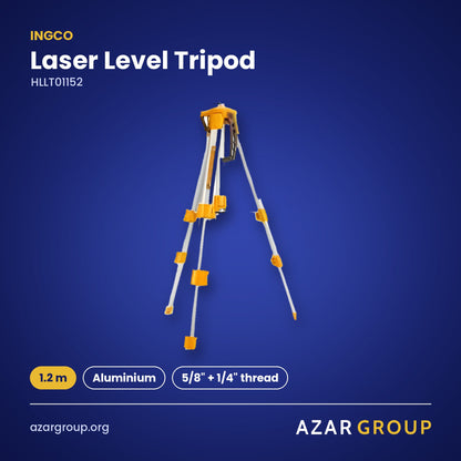 INGCO HLLT01152 Laser Level Tripod – 1.2 m, Aluminium, 5/8″ + 1/4″ thread