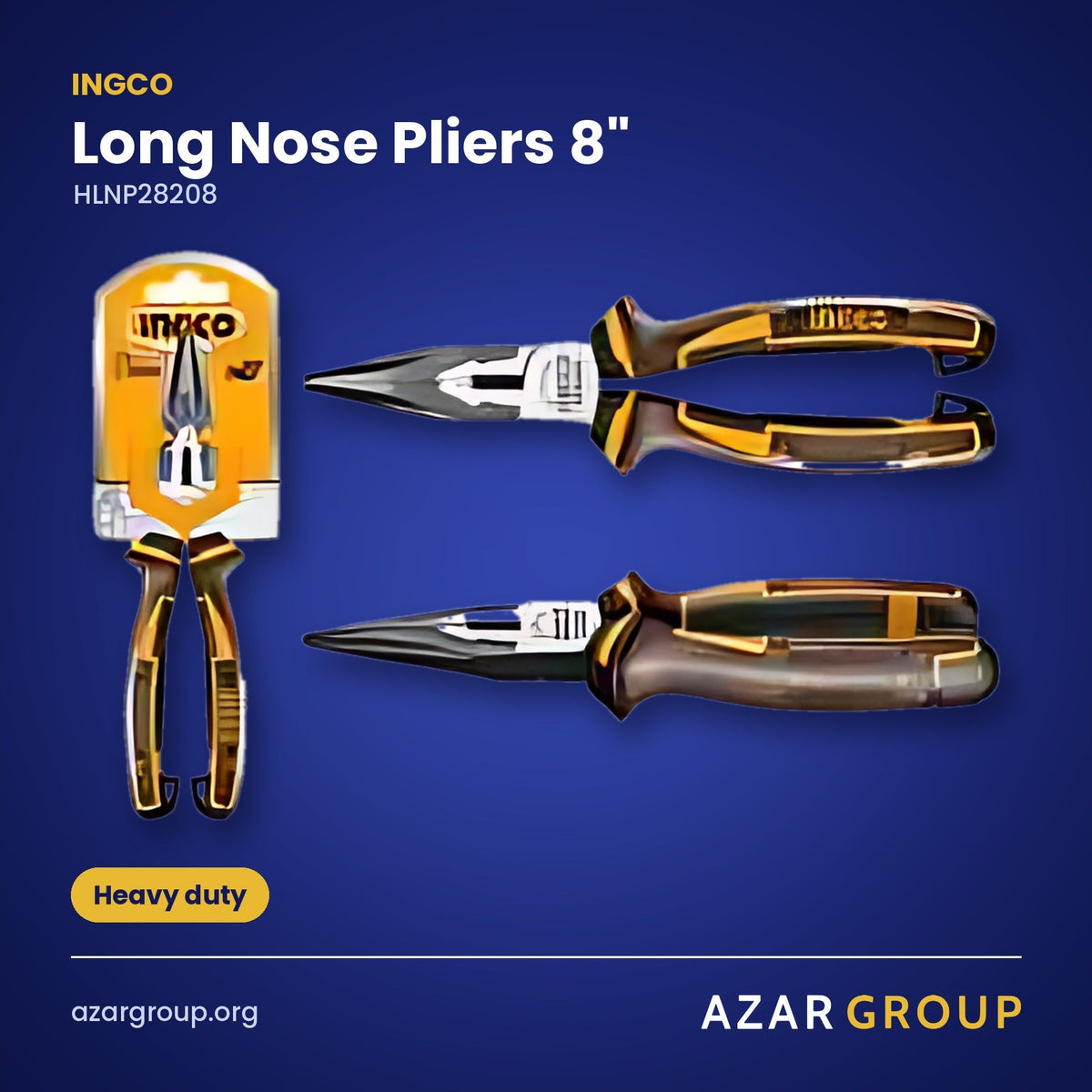 INGCO HLNP28208 Long Nose Pliers 8" – Heavy duty