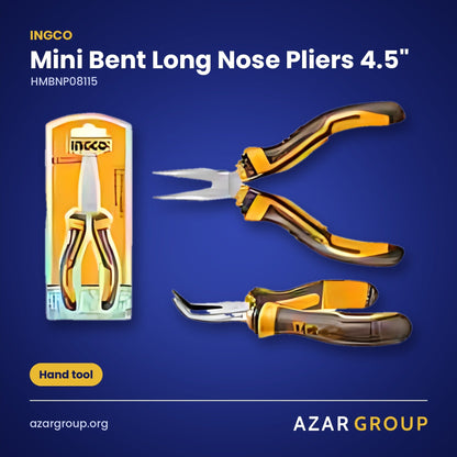 INGCO HMBNP08115 Mini Bent Long Nose Pliers 4.5" – Hand tool