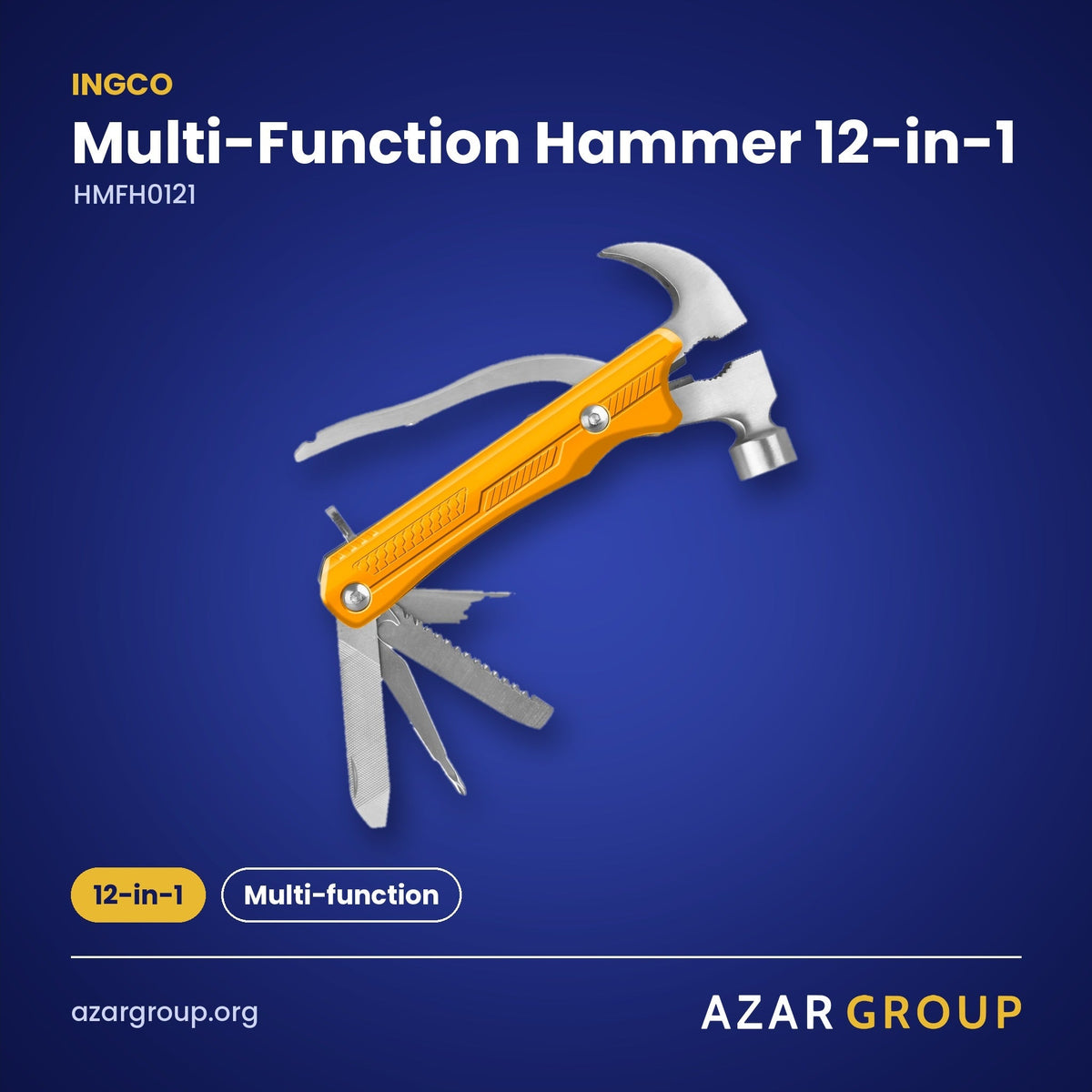 INGCO HMFH0121 Multi-Function Hammer 12-in-1 – 12-in-1, Multi-function